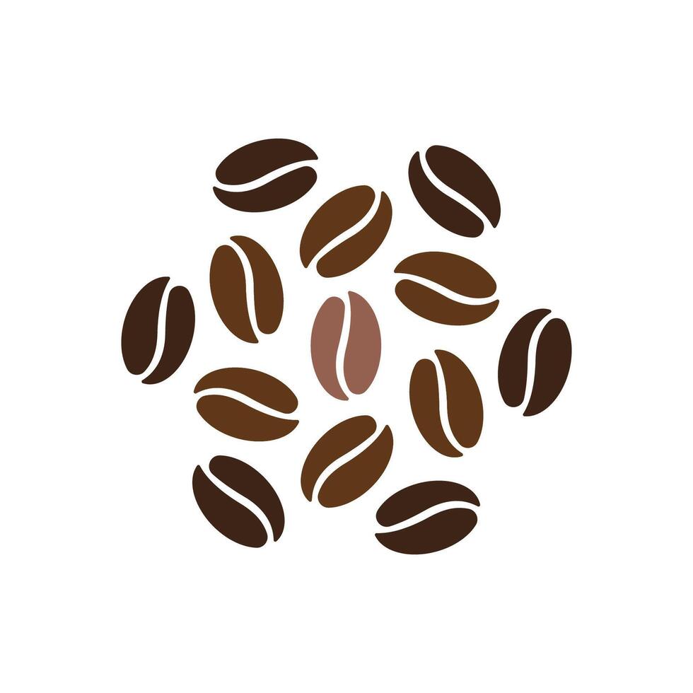 Coffee bean logo. Isolated coffee beans on white background vector