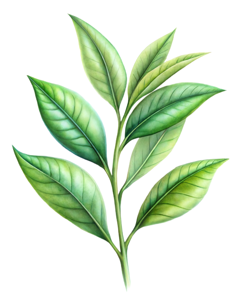 A green leaf with leaves on it png