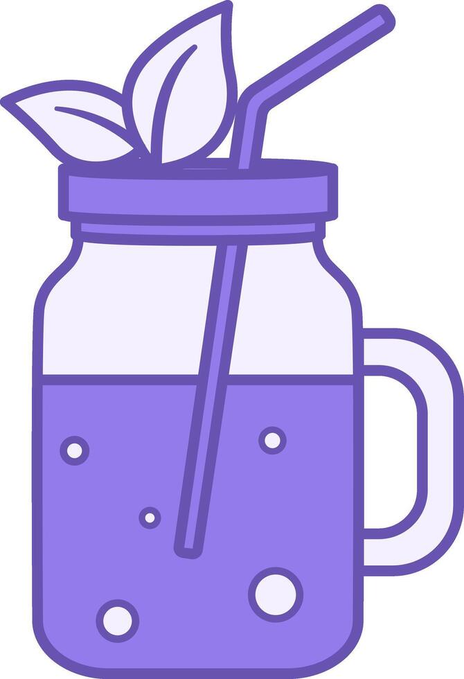 Colored Detox Smoothie Icon. Illustration. Smoothie with Natural Products and Straw. Low Calorie Diet. Healthy Lifestyle. Nutrition Concept vector