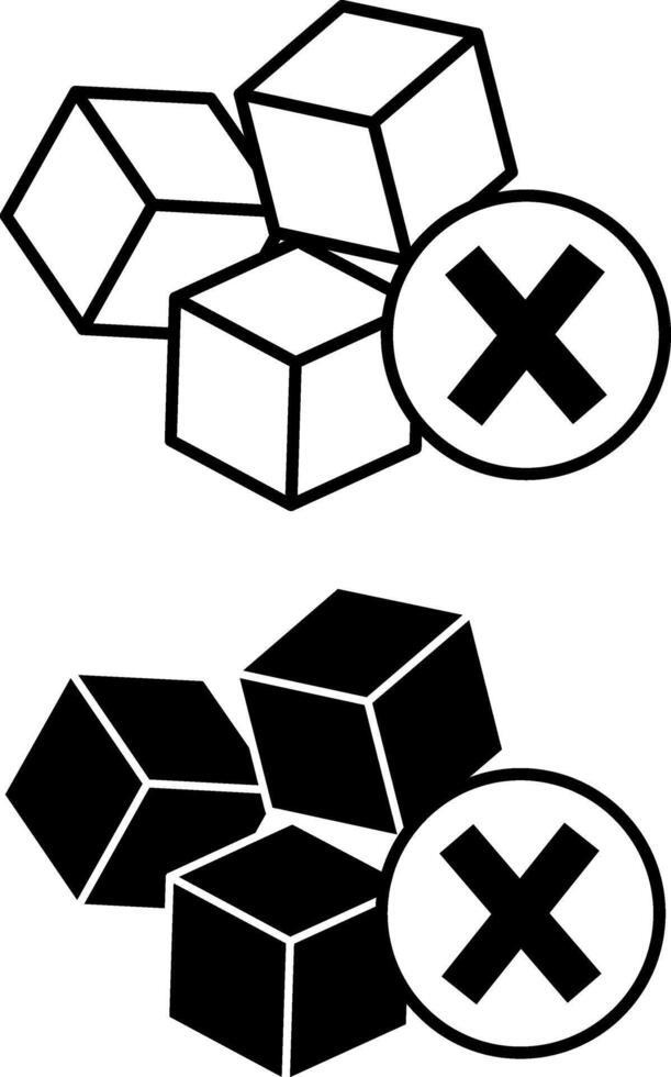Sugar Free Icons. Black and White Illustration. Sugar Free Product. Label for Packaging. Nutrition Concept vector