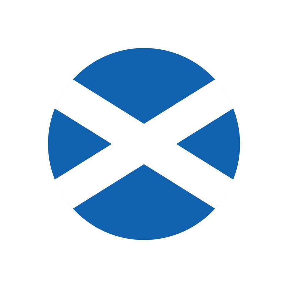 Scotland flag circle icon, the national flag of Scotland illustration. vector