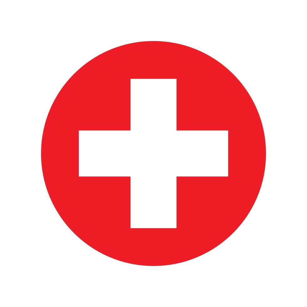 Switzerland flag icon. Switzerland National Flag design. simple flat design. Switzerland flag in circle. clipart or icon. vector