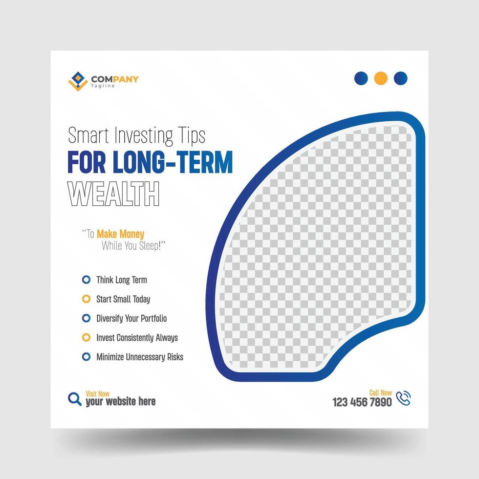 Long-Term Investment Strategies Social Media Post vector