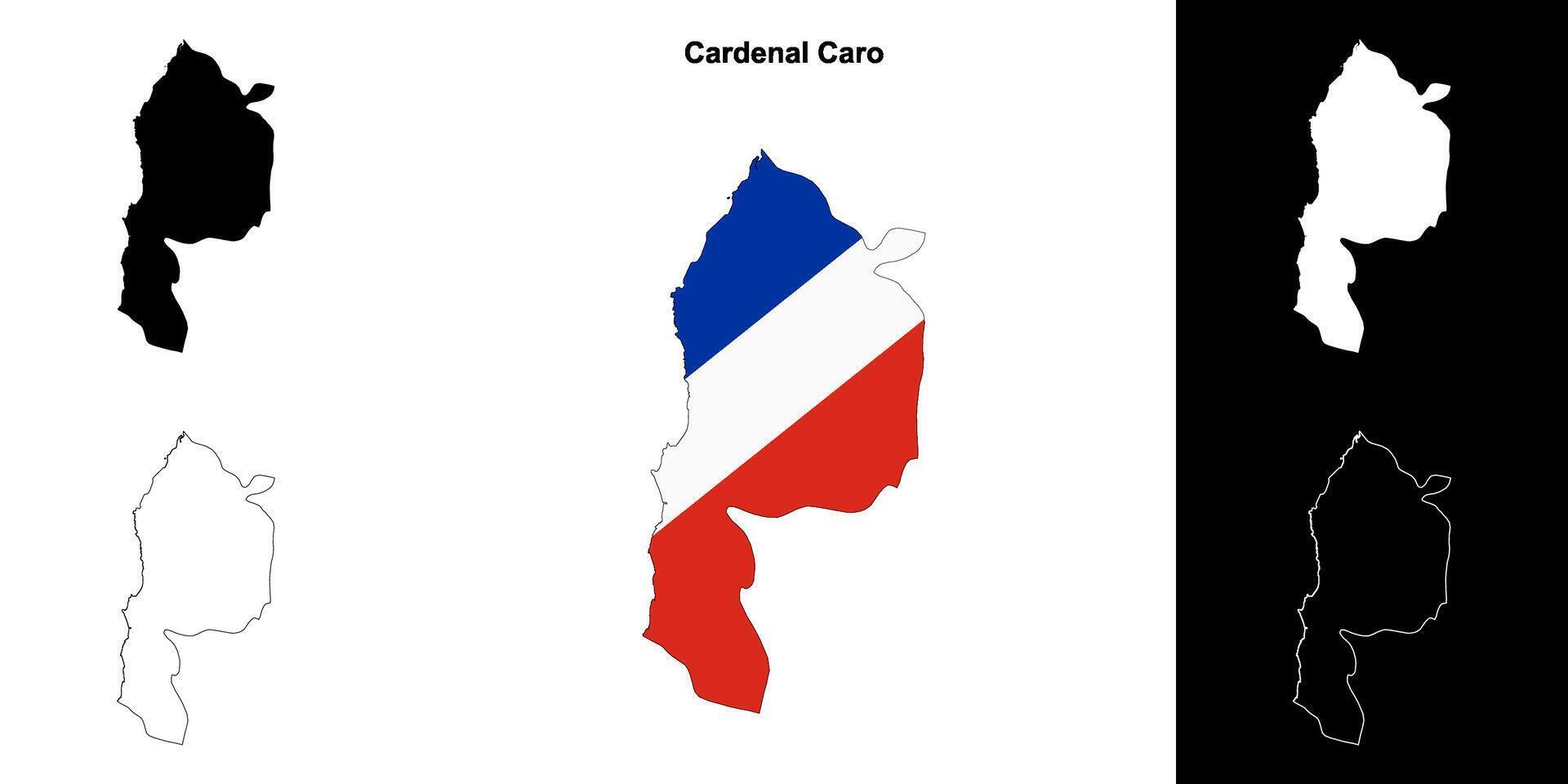 Cardenal Caro province outline map set vector