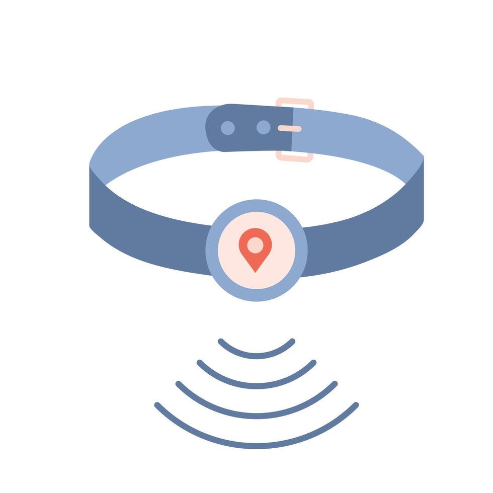 GPS tracking system pet collar icon illustration vector