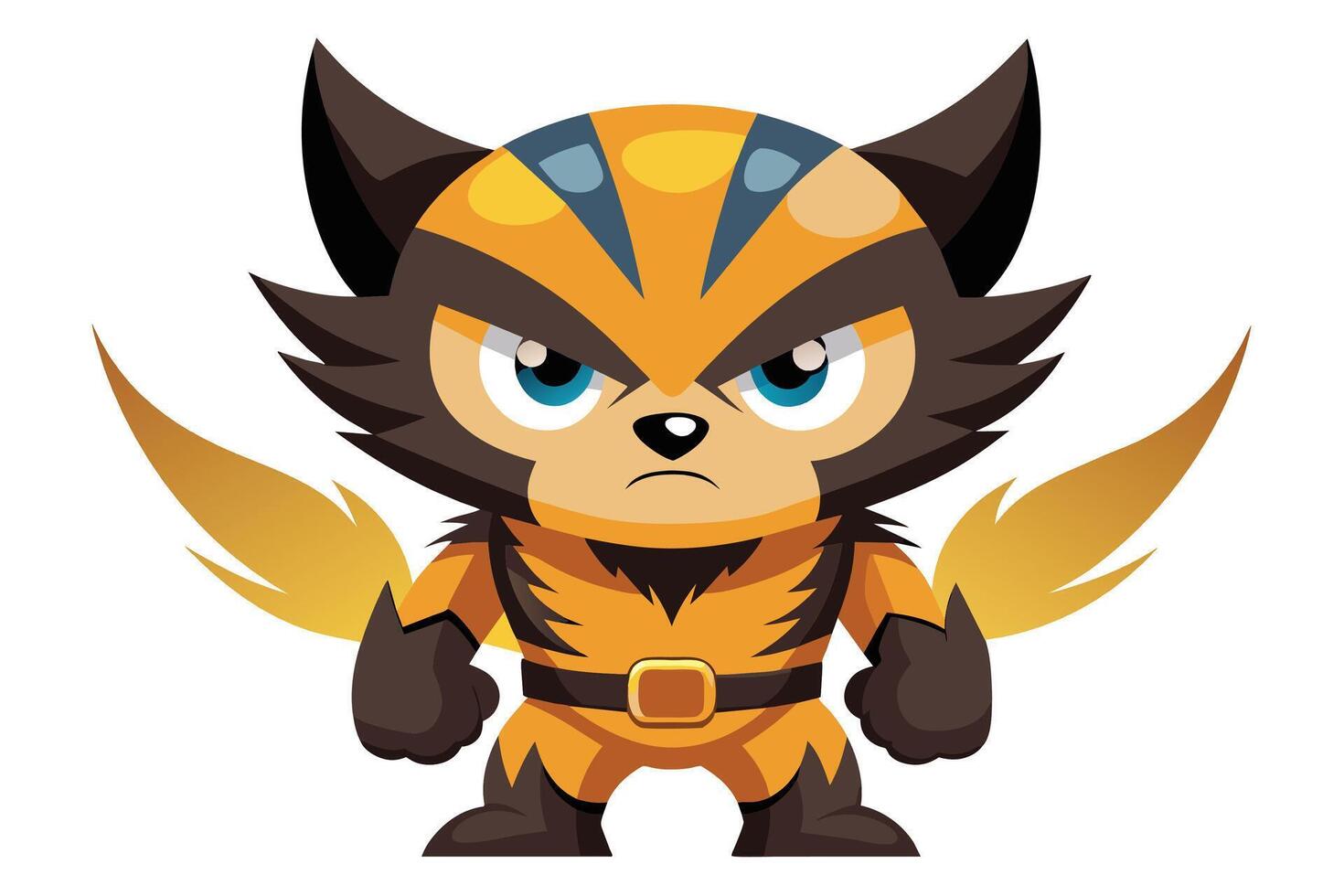 A cartoon character of a wolf with wings vector