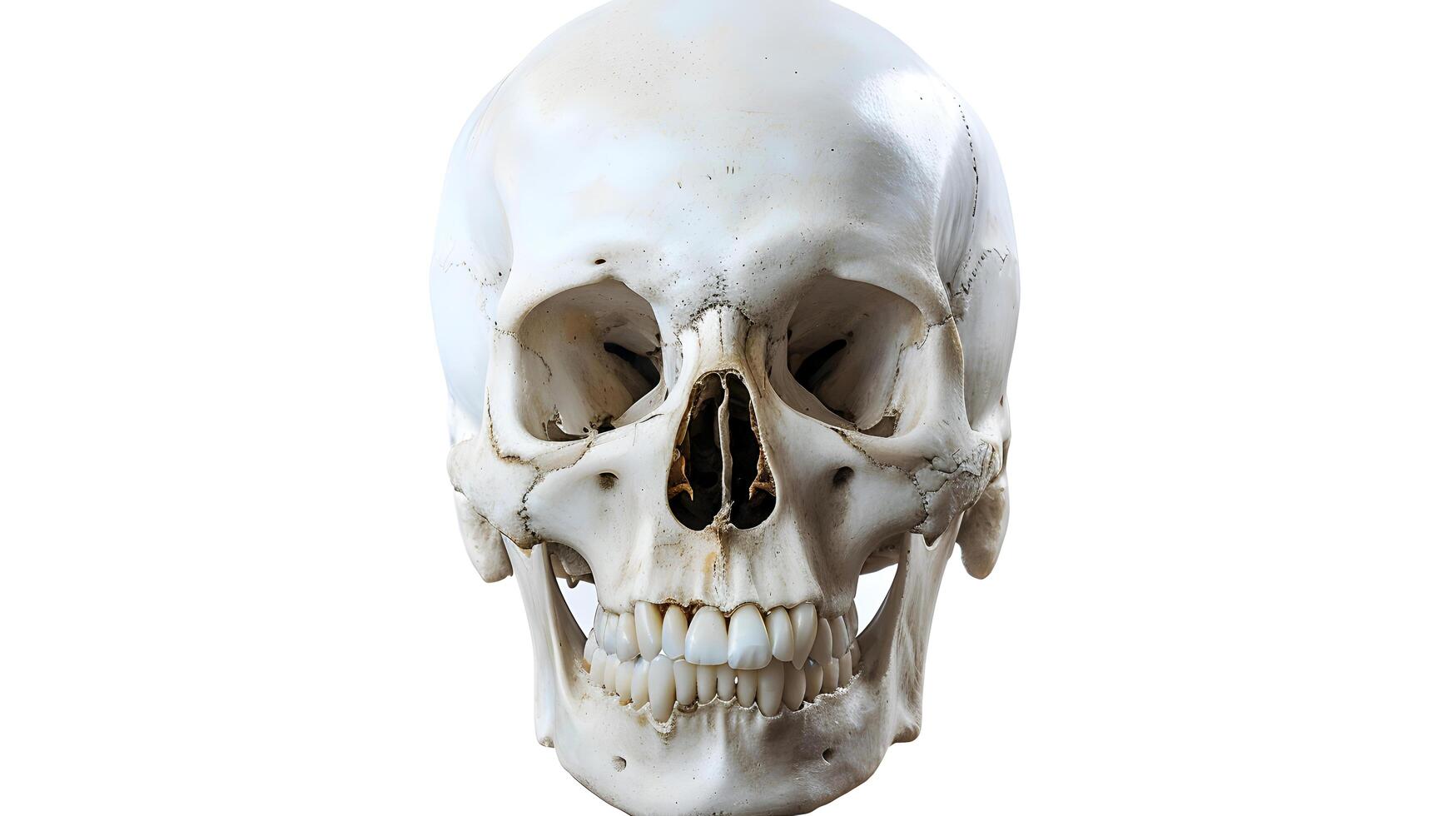 human skull isolated on white background photo