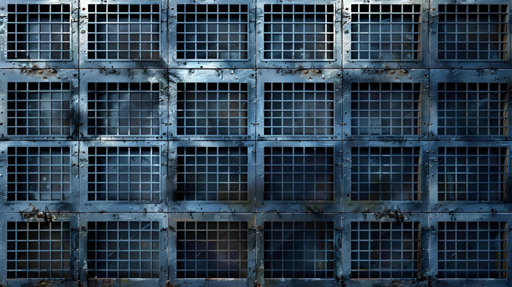 industrial metal storage units in a repetitive pattern photo