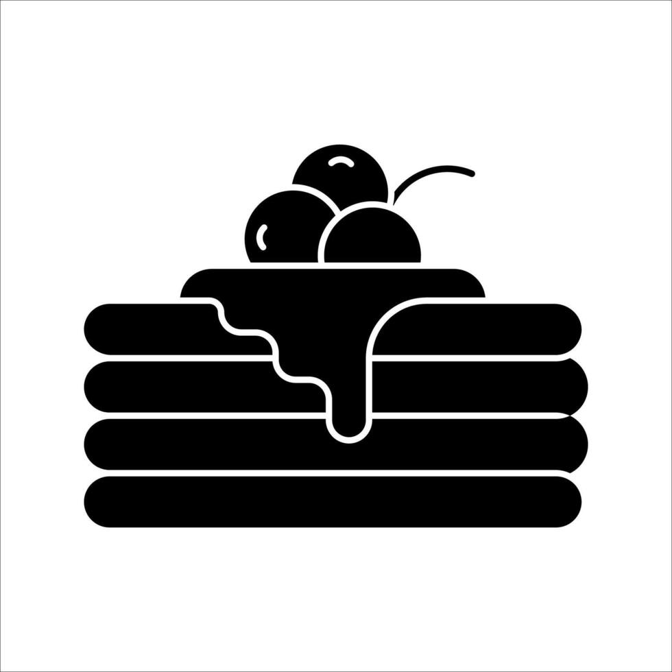 pancakes Icon, Symbol isolated white background. illustration. color editable. vector