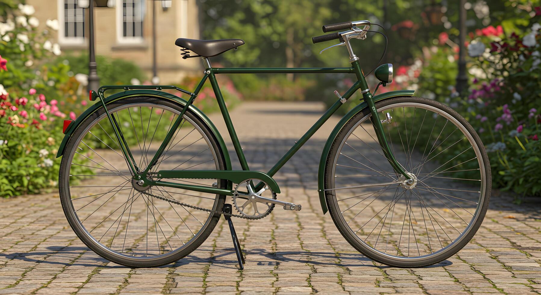 a green bicycle photo