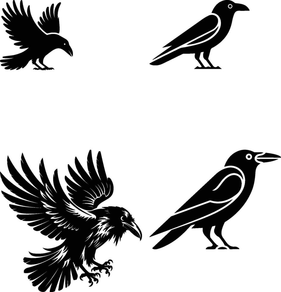 Flying Crow Bird Silhouette Design vector