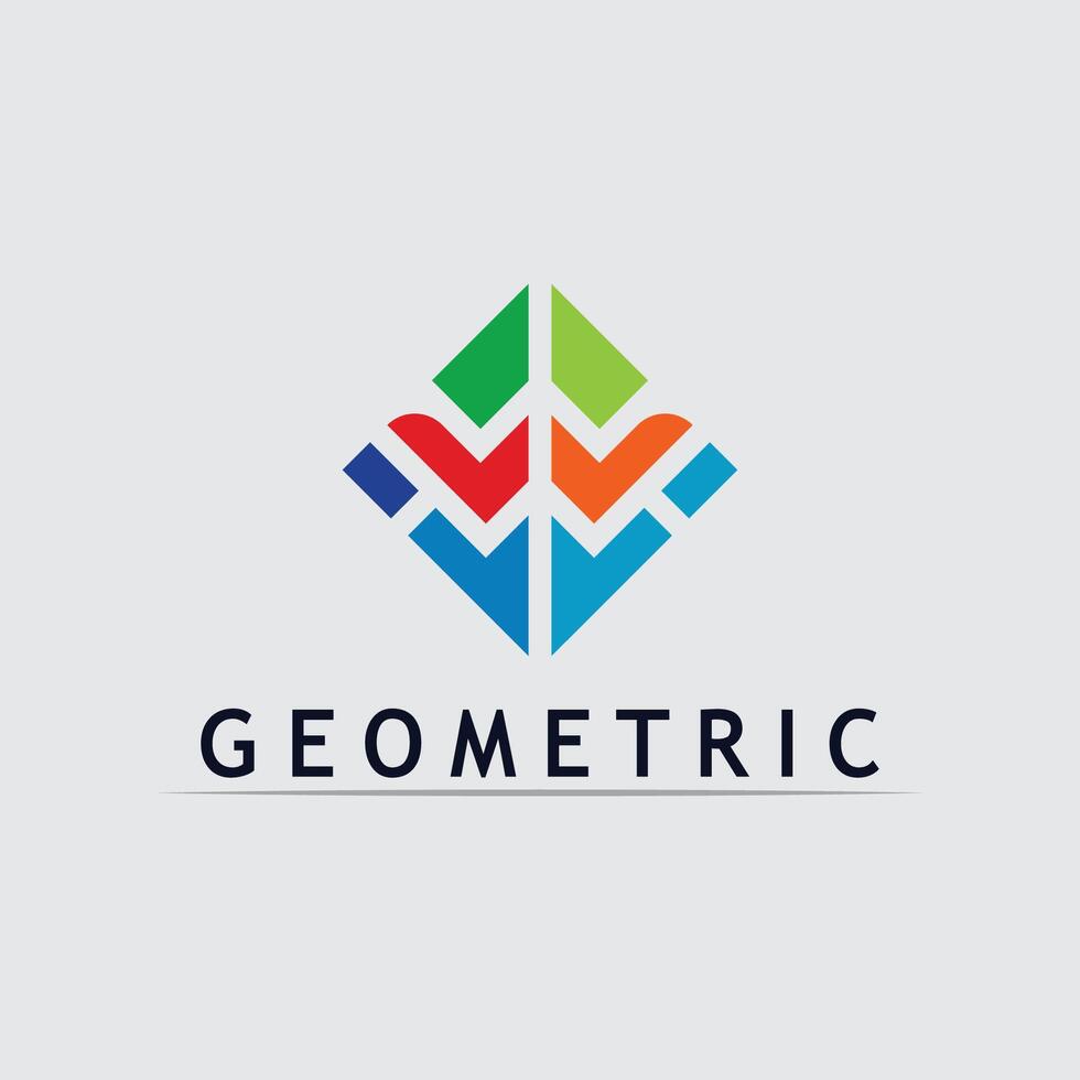 Geometric logo design stock icon illustration and business logo vector
