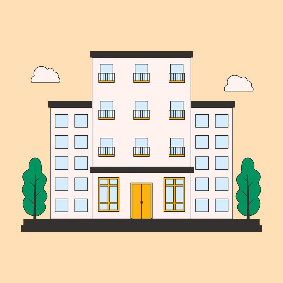 Modern Minimalist Hotel Illustration vector