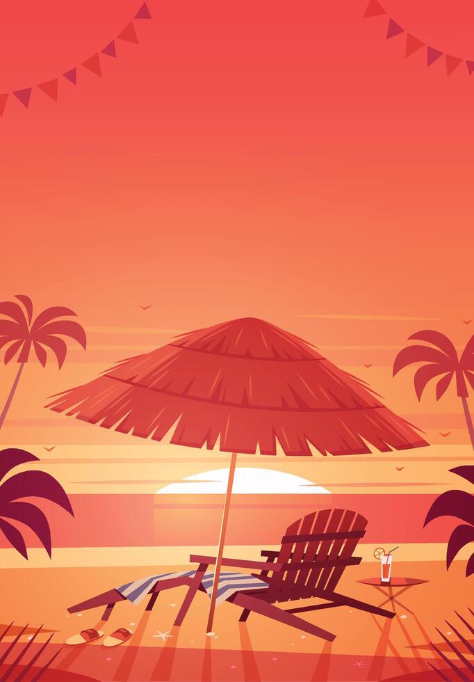 hawaiian sunset summer vector