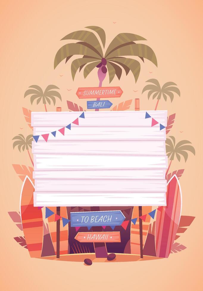 hawaiian beach summer vector