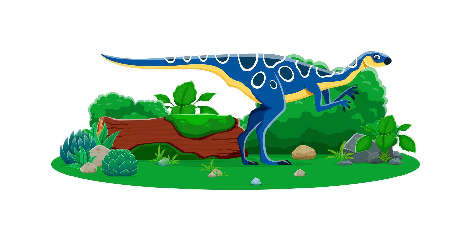 Hypsilophodon prehistoric dino cartoon character vector