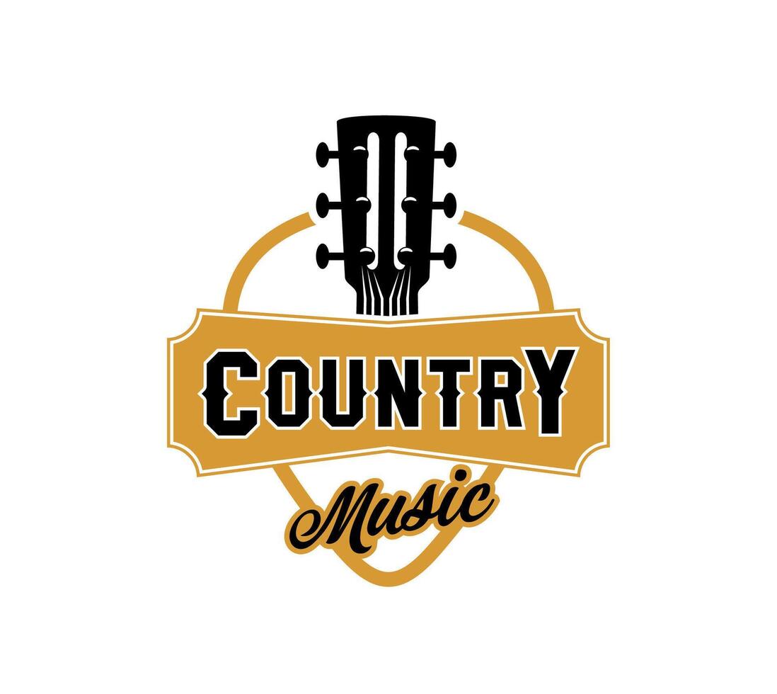 Country music guitar icon for Wetsern concert vector