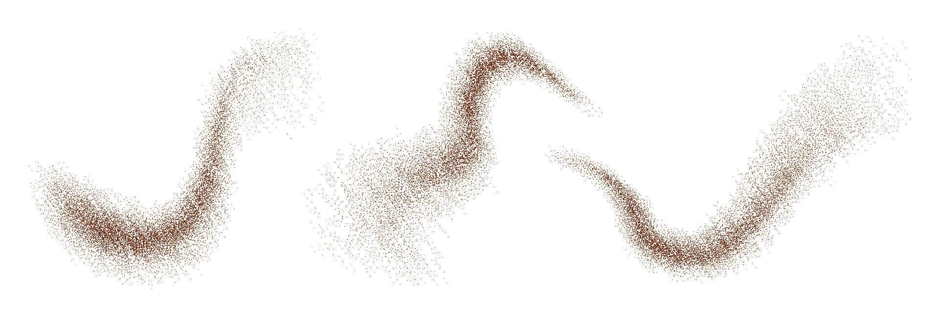 Chocolate, coffee or cocoa isolated dust powder vector