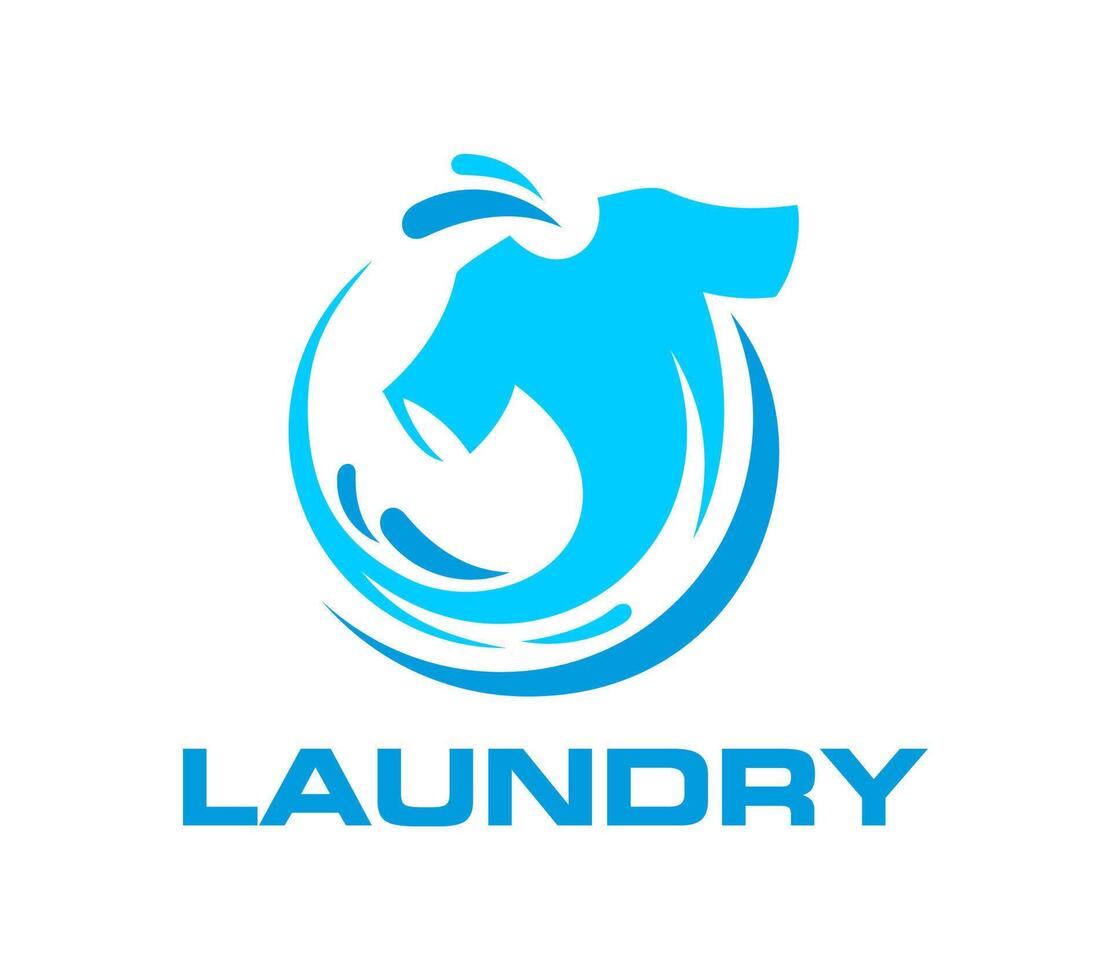 Laundry service, clothing wash service icon vector
