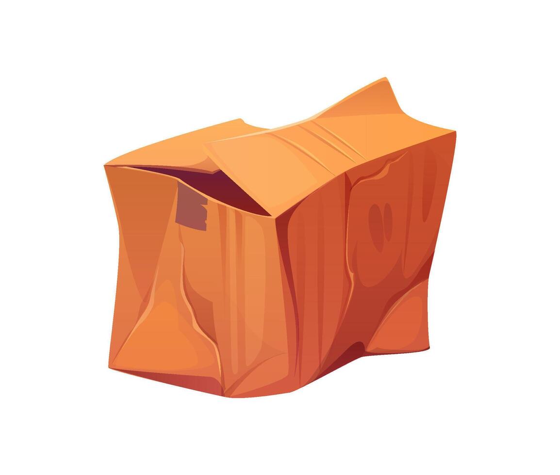 Damaged and broken package cardboard cartoon box vector