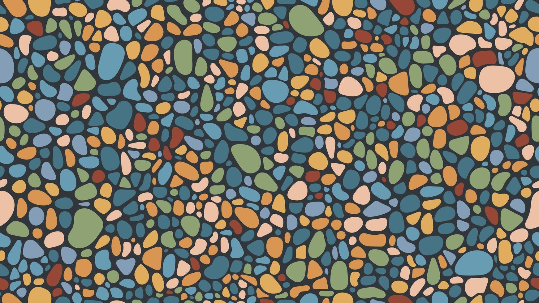 Mosaic gravel pebble stone seamless pattern vector