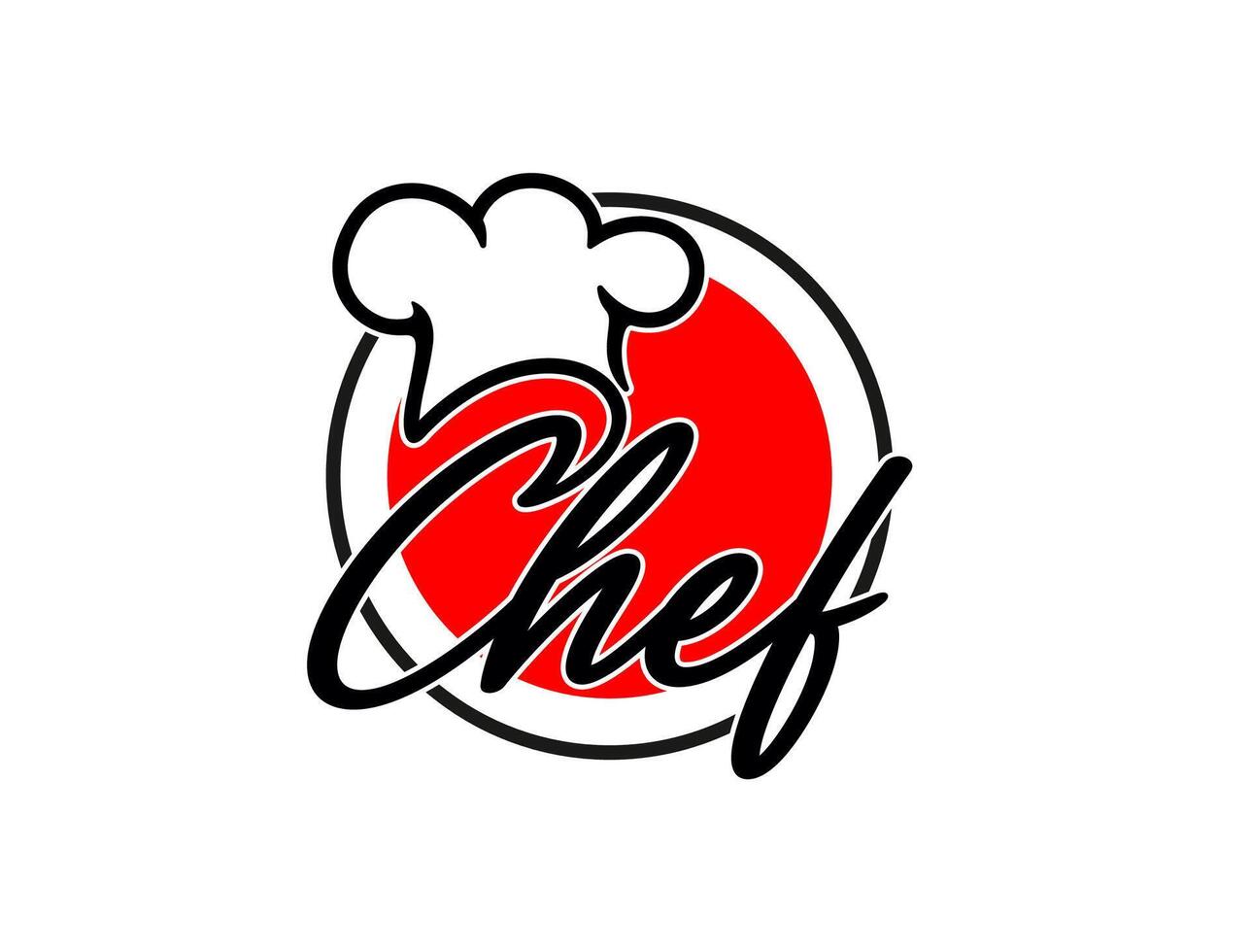 Japanese sushi icon, chef cook hat, Asian cuisine vector
