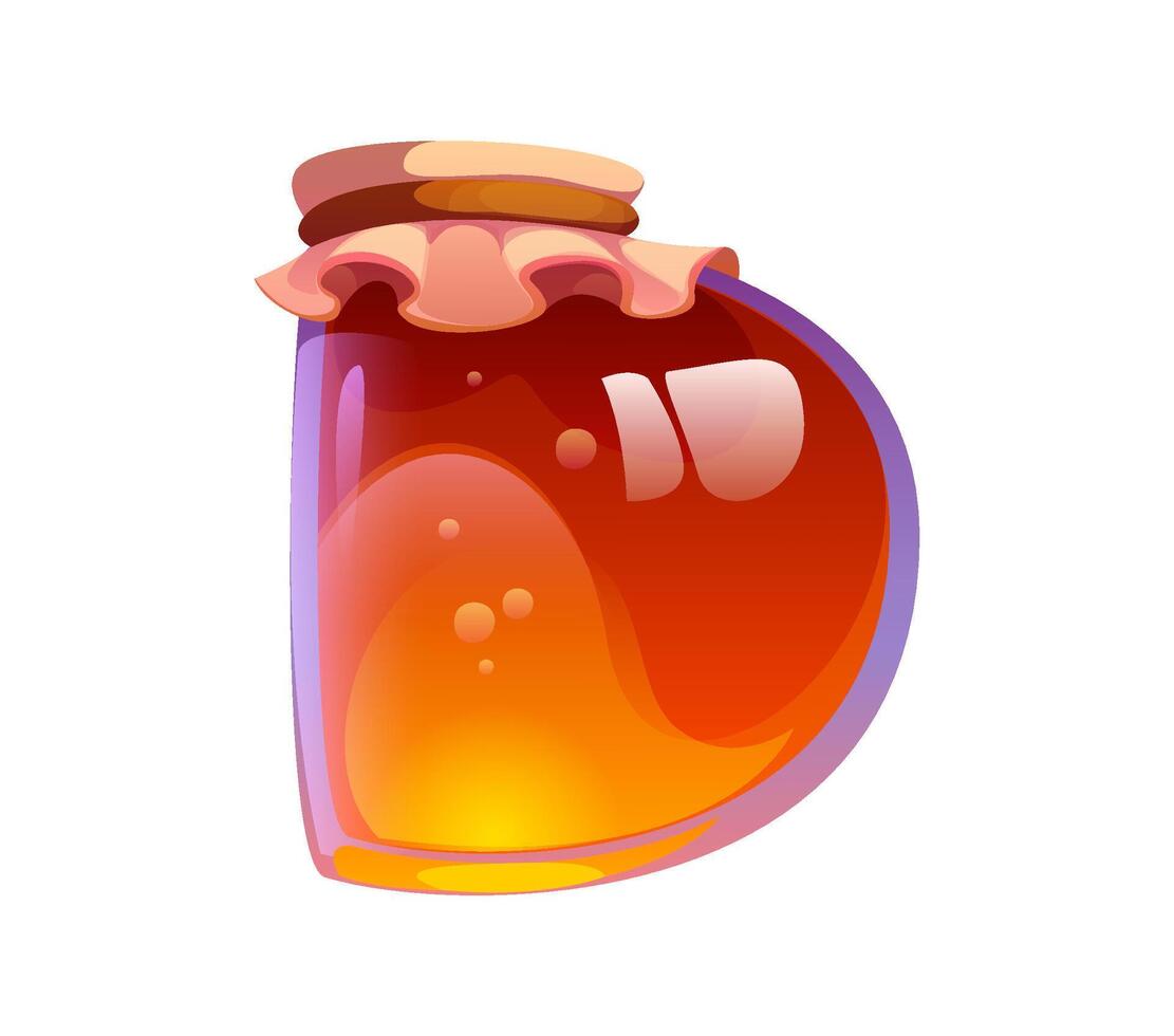 Honey font type, cartoon glass jar letter D vector