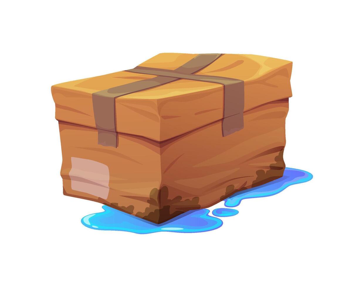 Damaged and broken delivery cardboard box vector