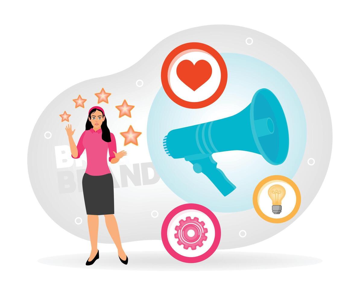 Personal branding, reputation on social media. vector