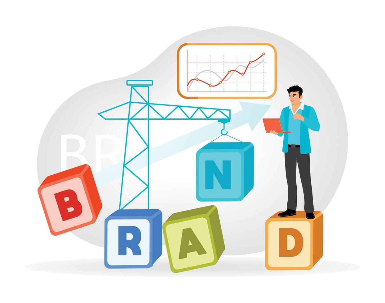 Entrepreneurs develop business strategies by building brands. vector