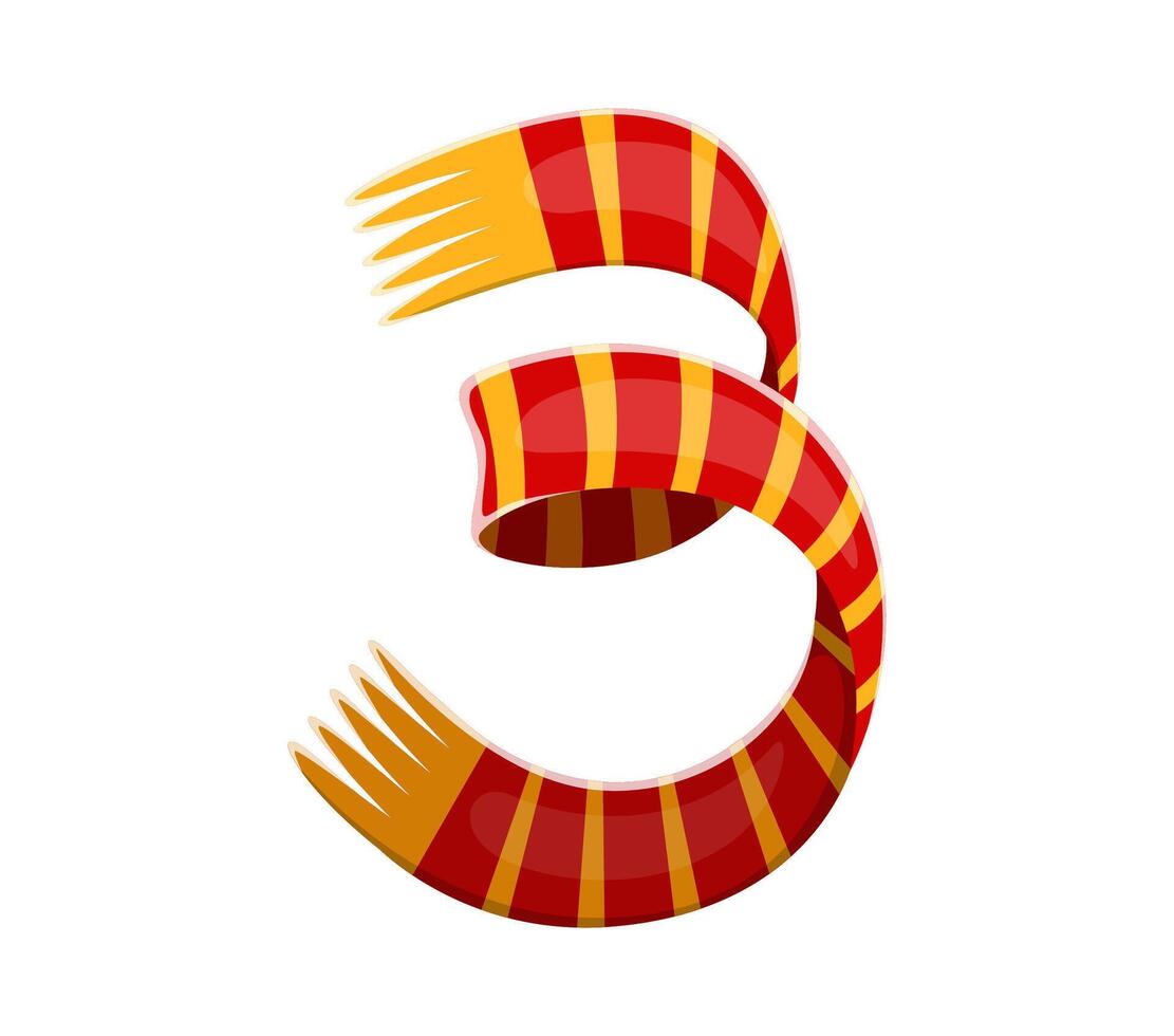 Autumn thanksgiving font scarf digit 3 three vector