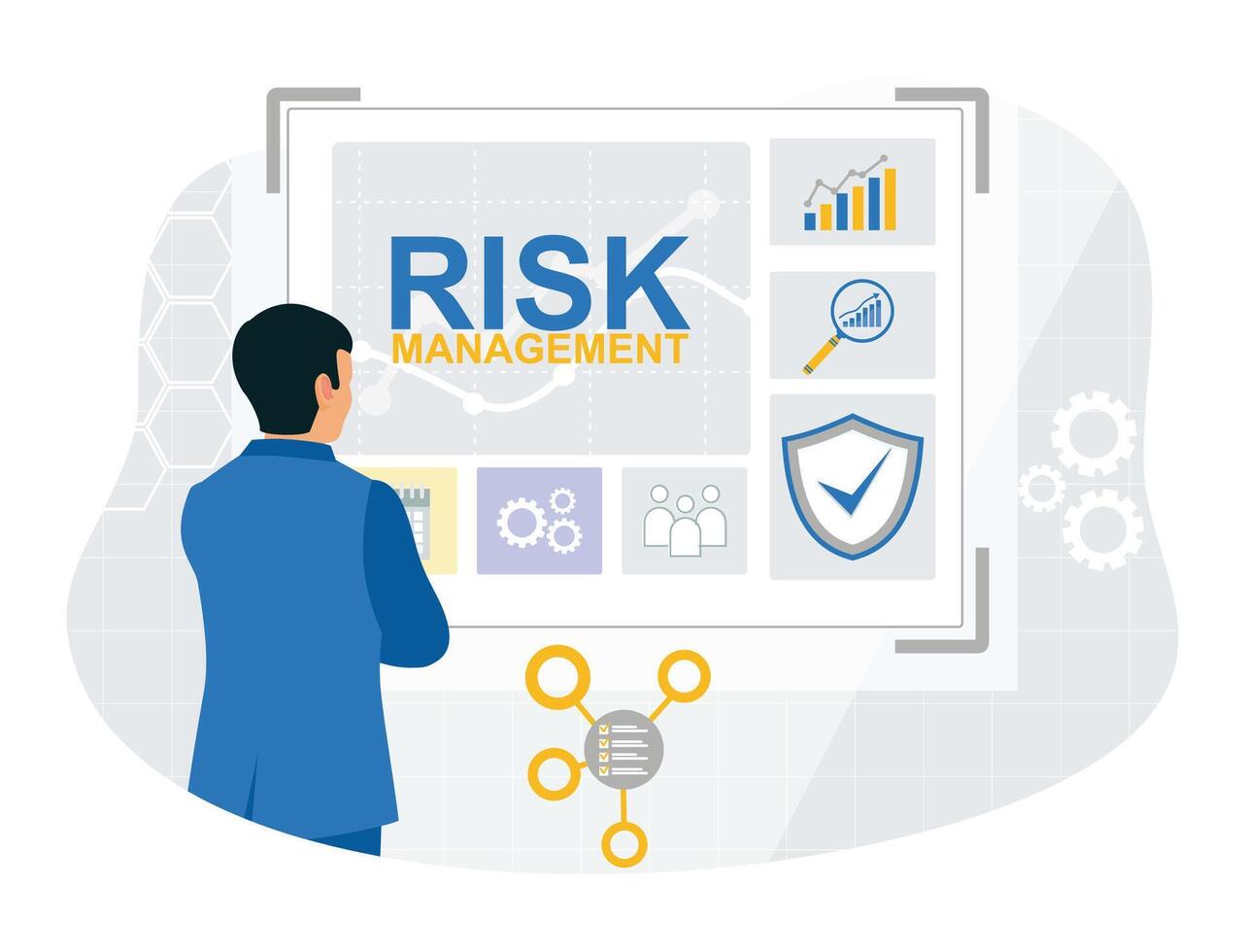 Risk management and assessment for business investment. vector