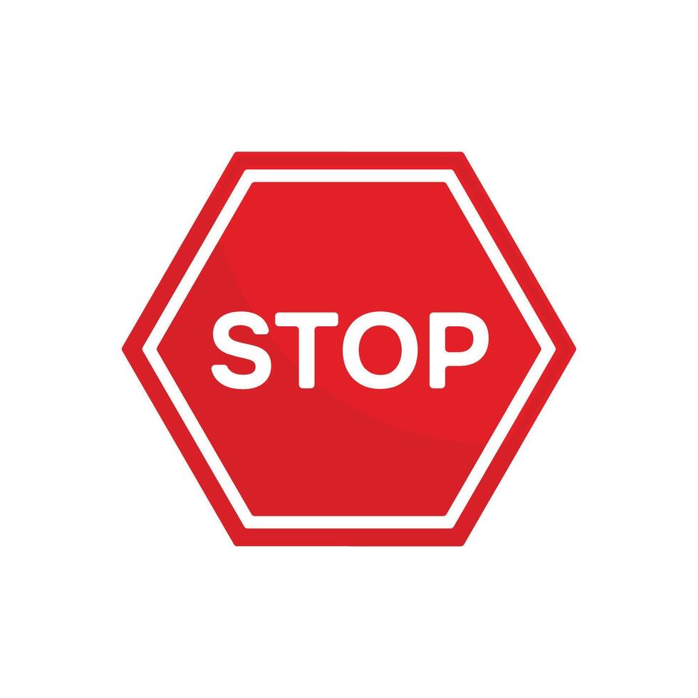 Red Color Stop Icon Design vector