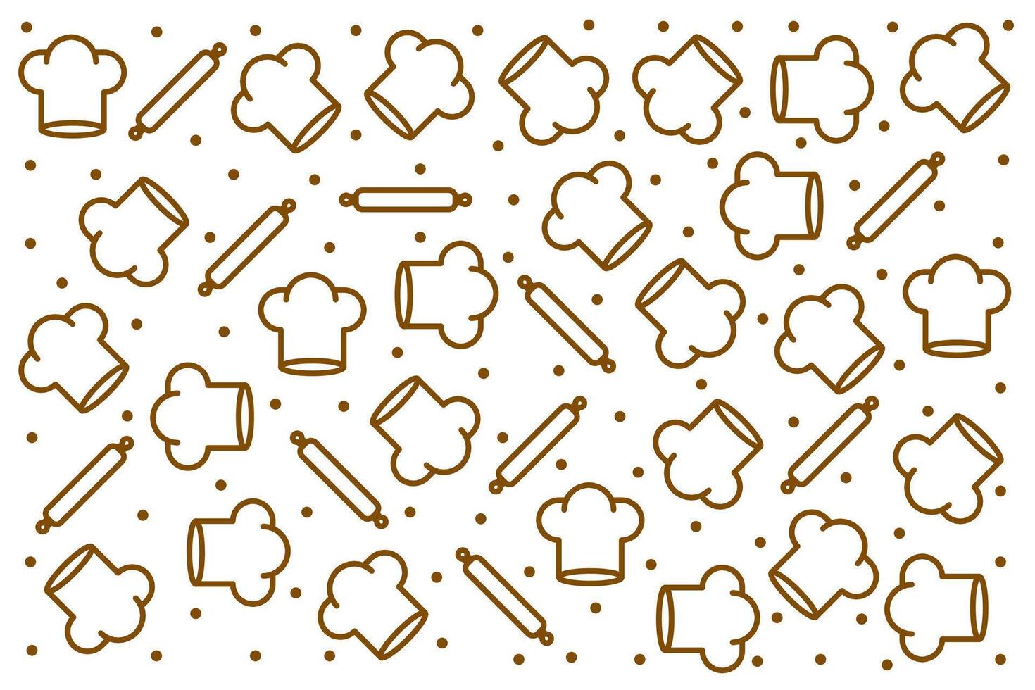 Abstract chef hat pattern. Wallpaper decoration. vector