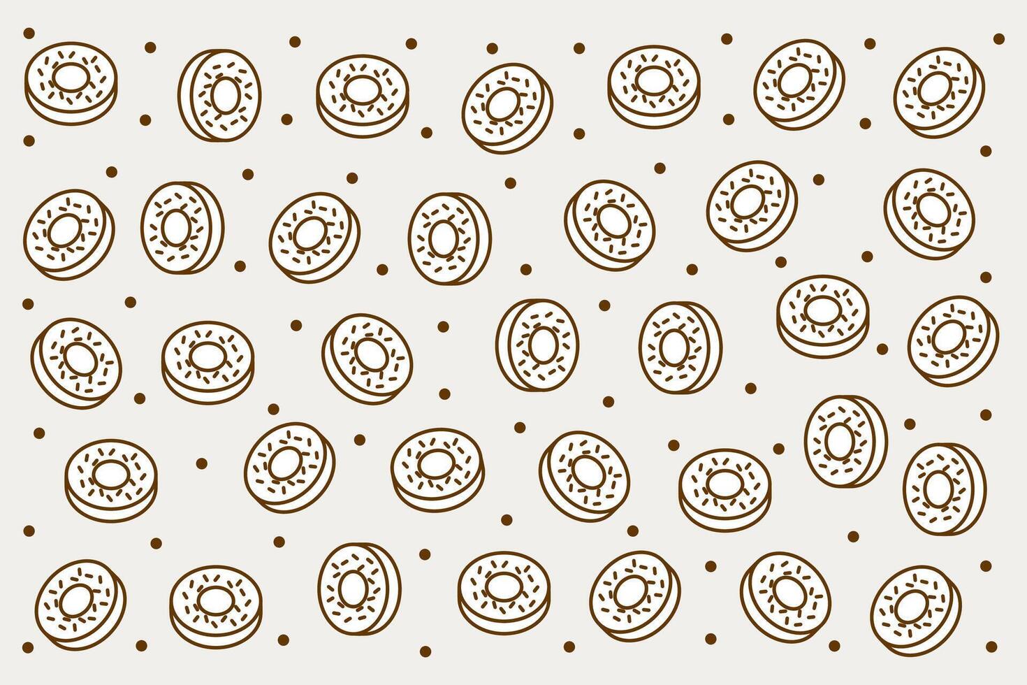 Abstract donuts pattern. Wallpaper decoration. vector
