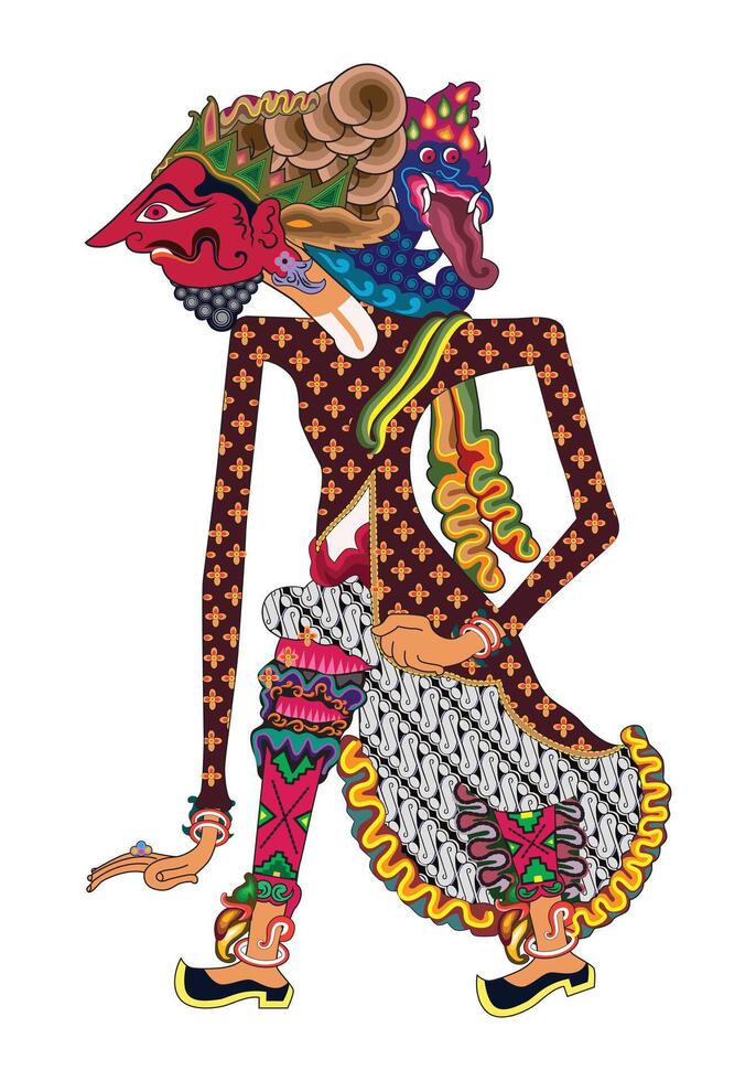 Resi Bisma, Indonesian Wayang Kulit Shadow Puppet Art Form, Illustration. vector