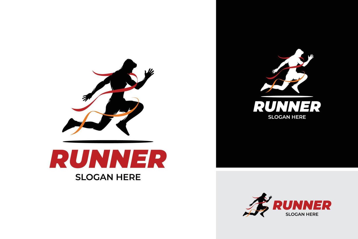 running man logo design vector