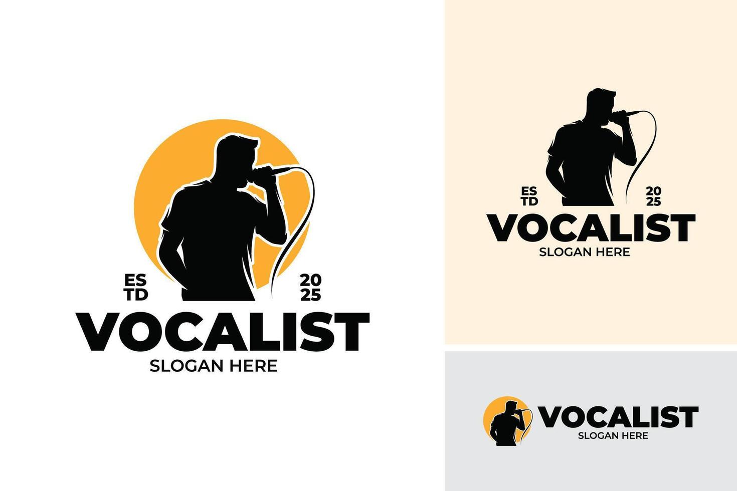 Singer logo design template vector