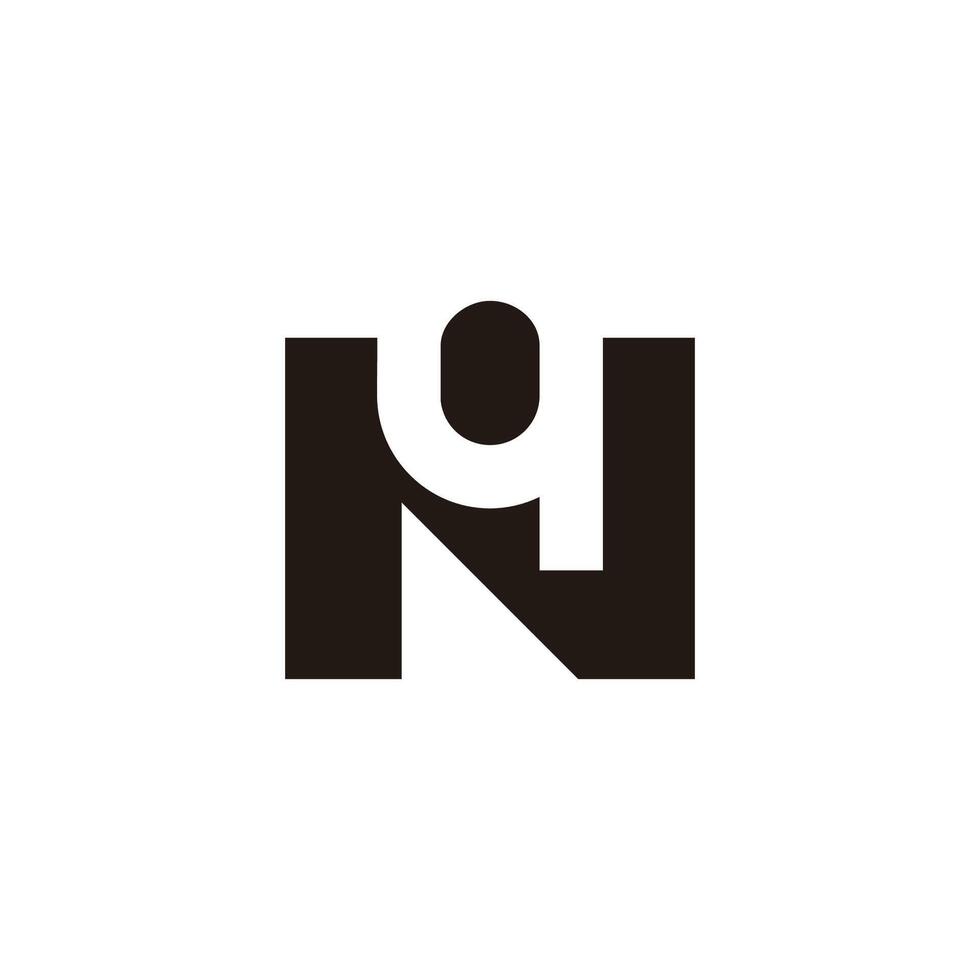 letter nq simple linked font abstract logo vector