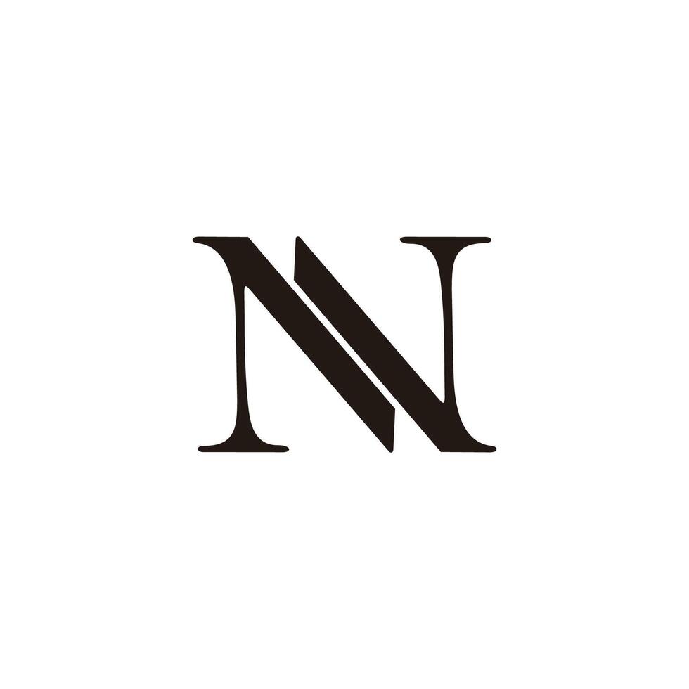 letter n nn simple stripes elegant logo vector