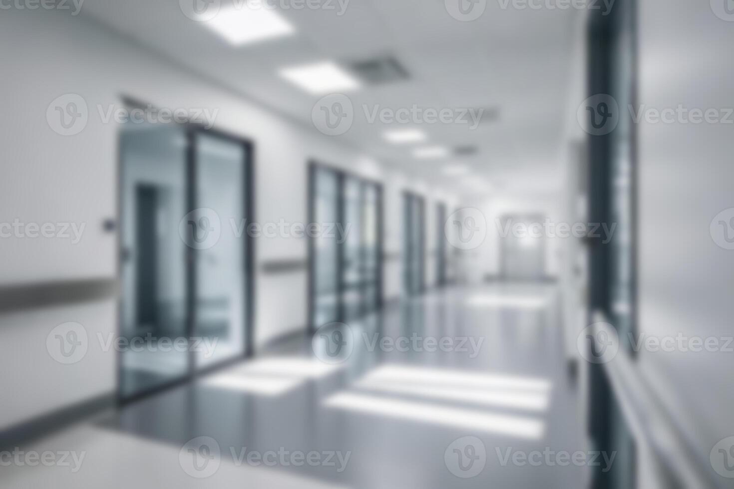 Modern Hospital Hallway With A Blurred Effect For Background Use photo