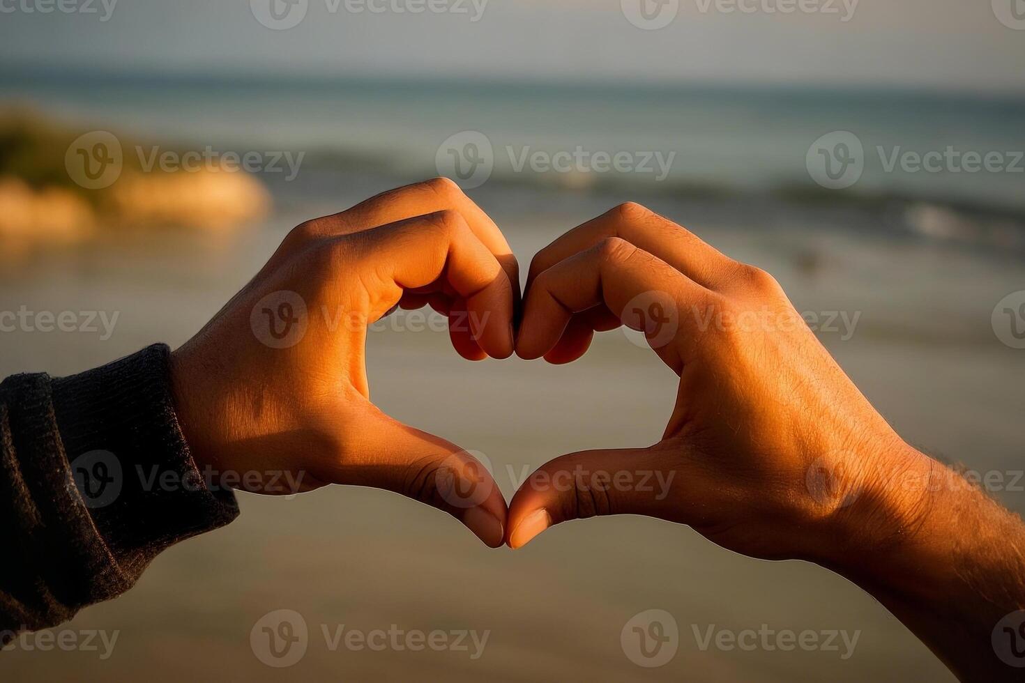 Fingers Forming A Heart Representing Connection And Affection photo