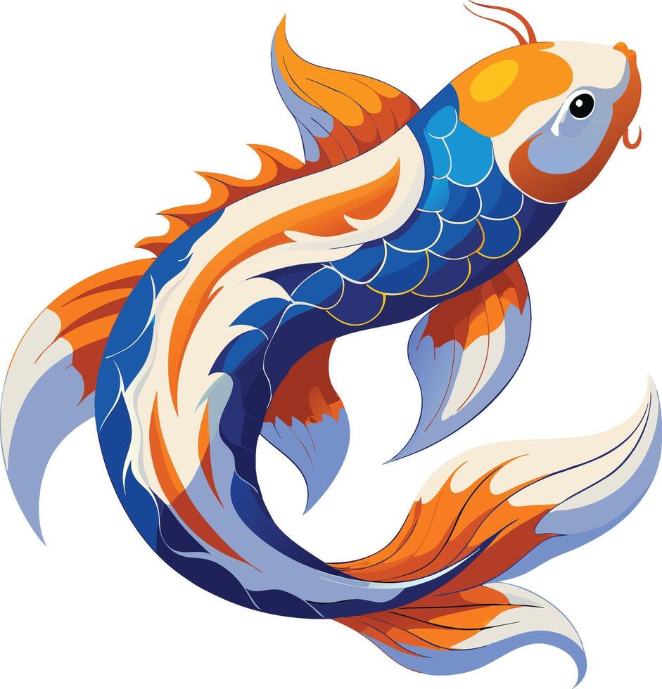 A beautiful Colorful koi fish vector