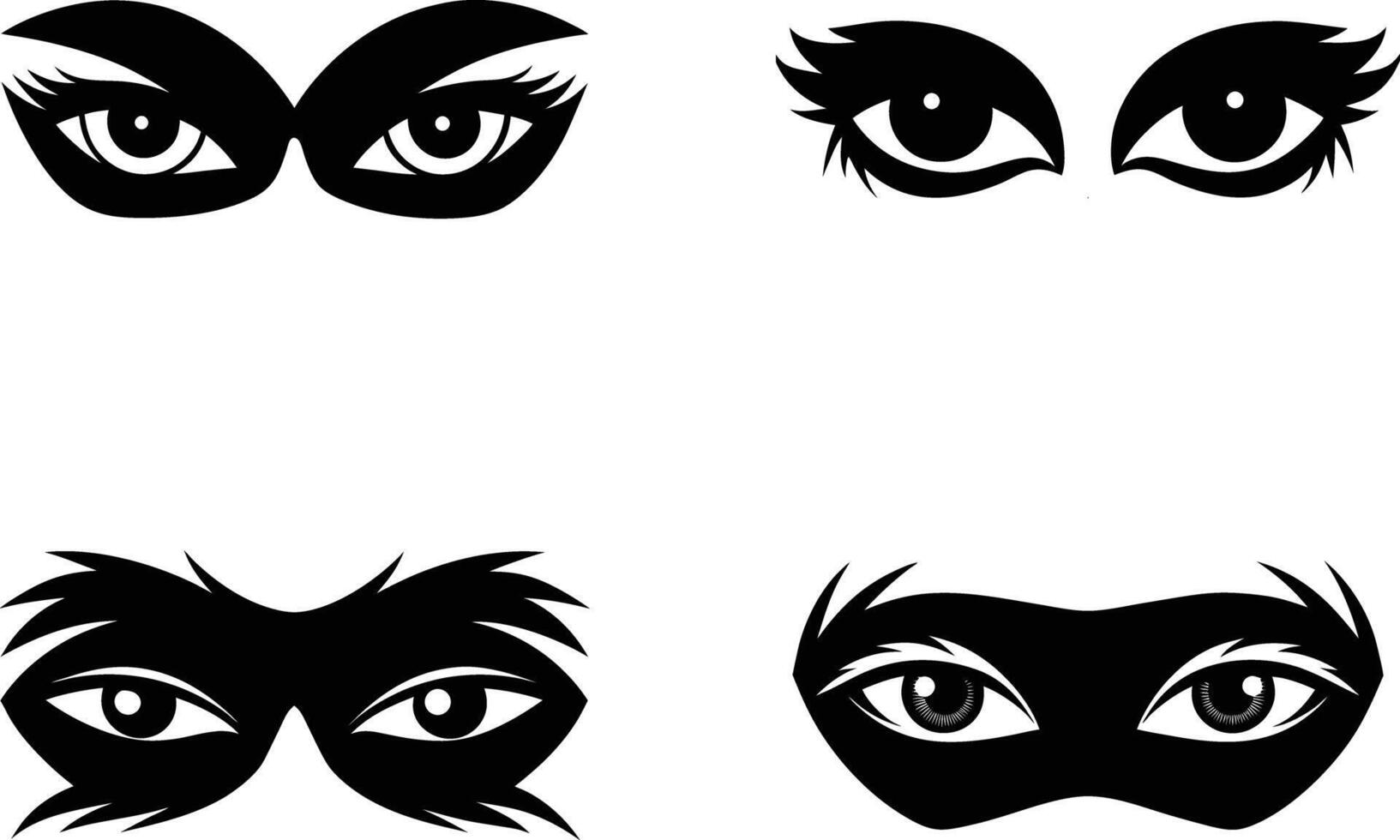 Human silhouette Eyes Set vector