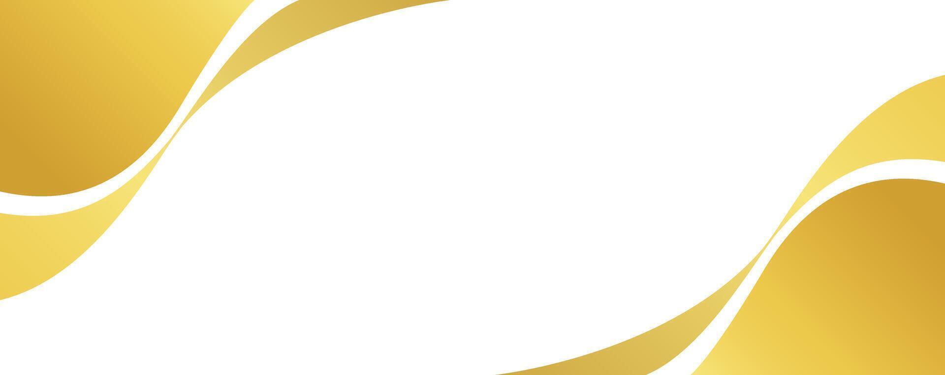 gold wave gradient for banner, golden wavy shape, gold wave curve on white background vector