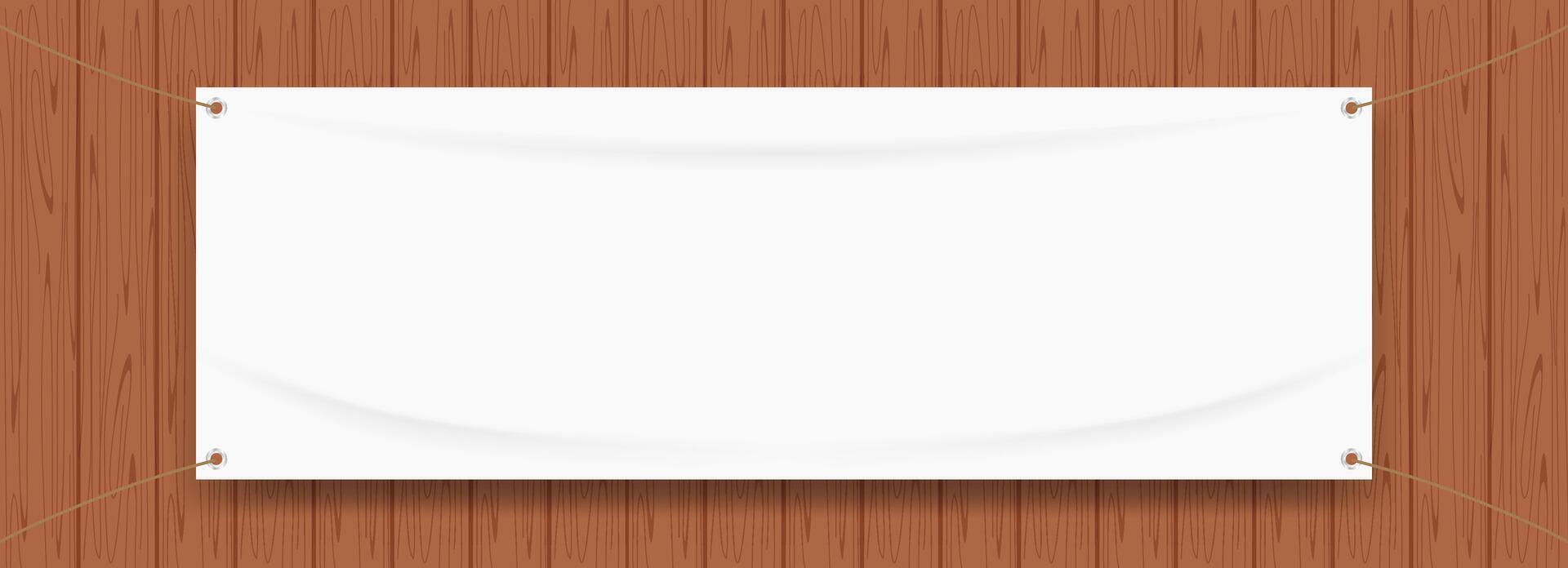 vinyl banner blank on wood for mock up, fabric empty for banner advertising vector