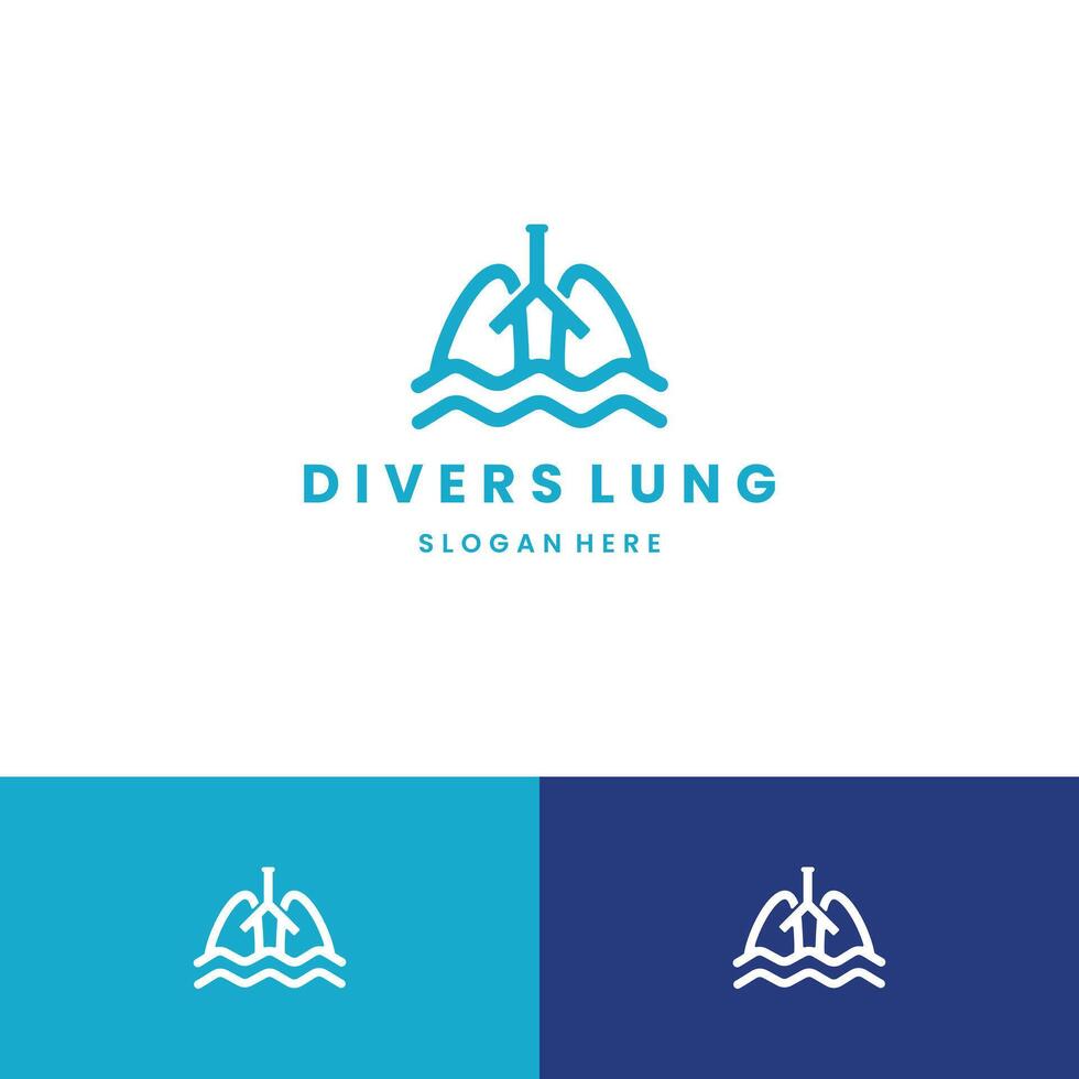 Divers lung logo design, snorkel with lung logo for diving logo design icon template vector