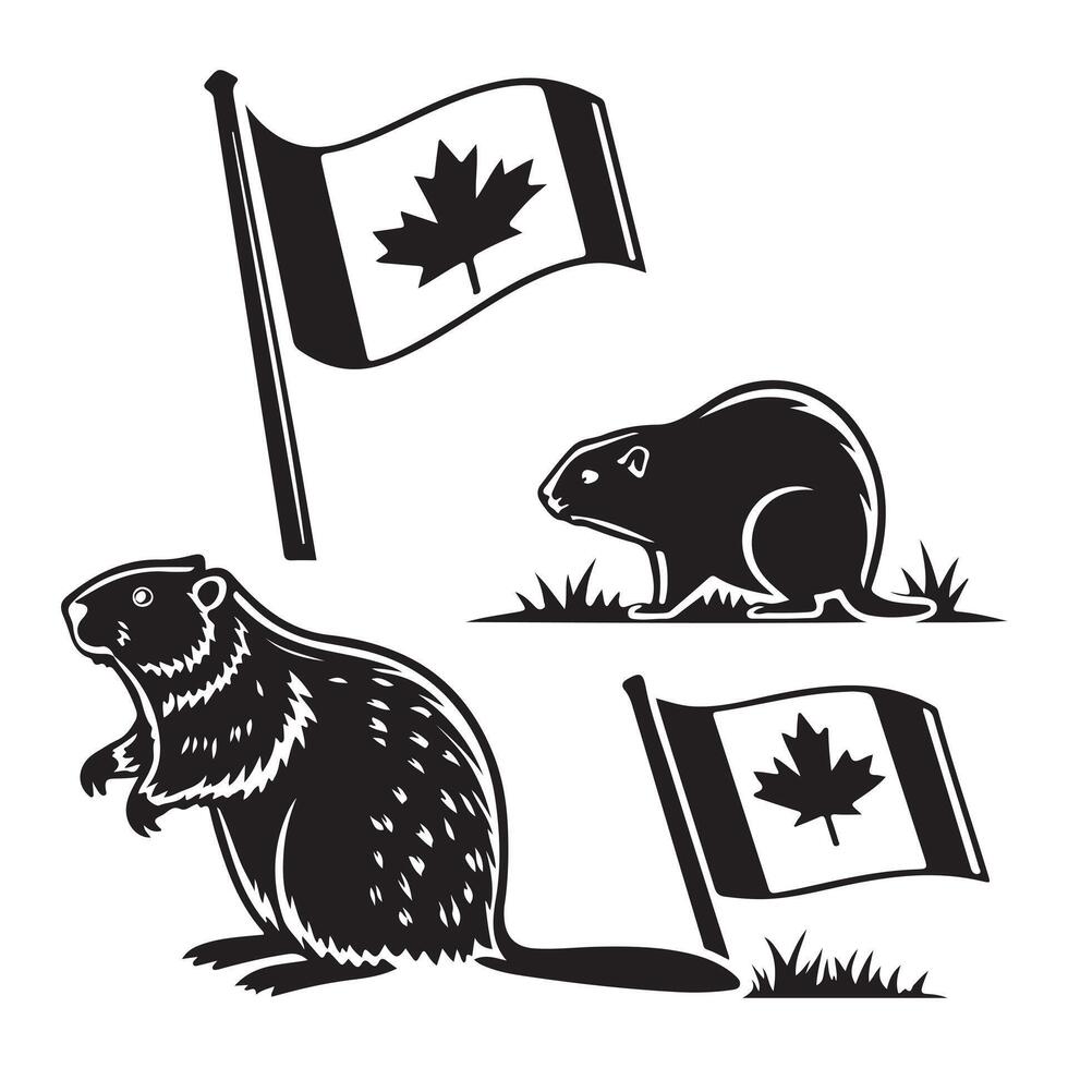 Canada Day Silhouette Icon Design for Digital Use vector