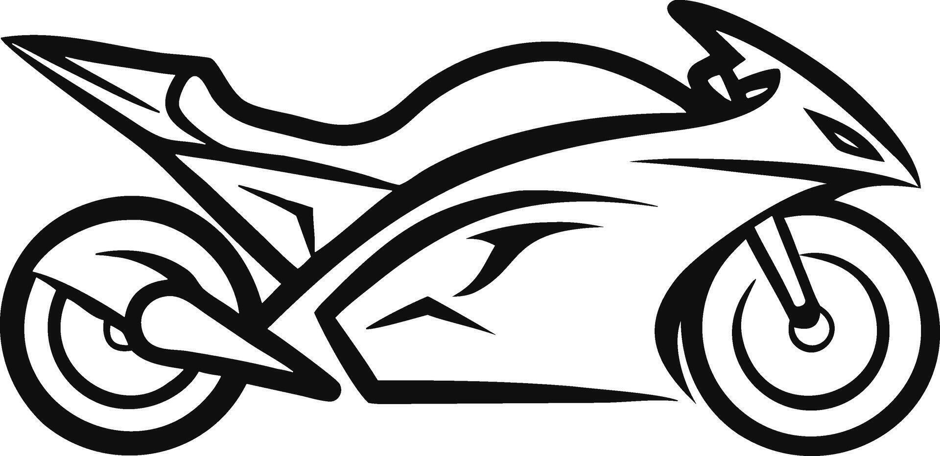 Motorcycle silhouette Stylish black and white . vector