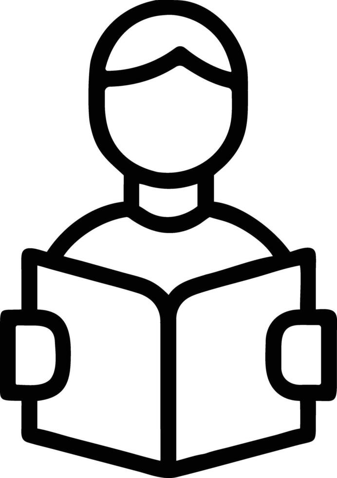 Icon modern design person reading book. vector